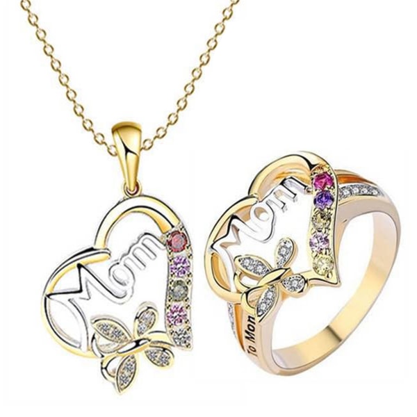 Älska hjärtformade halsbandsring för att skicka mamma födelsedag mors dag smycken presenter till mamma fru mormor från dotter null - 8