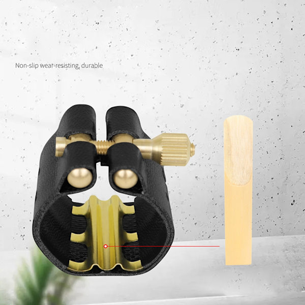PU Läder Sax Ligature Fästelement med cap Lättviktstillbehör för Tenor Alt Saxphone Klarinett Munstycke Clip