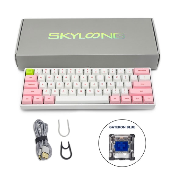 61 Tangenter Anpassningsbart RGB Optisk Brytare Mekaniskt Tangentbord PBT DYE Sublimering Tangentknappar Hot Swapping Socket USB Kabelansluten LED