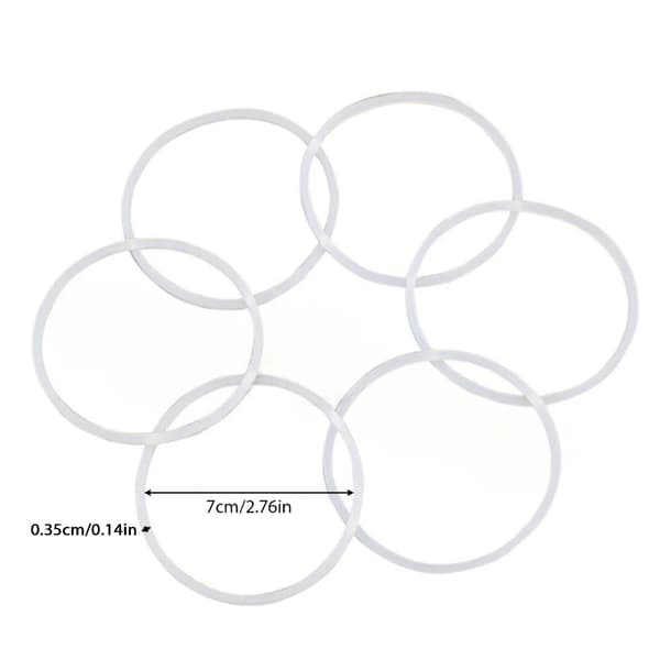 6 stk. nye erstatningspakninger gummipakningsring for Magic Bullet flat/kryssblad