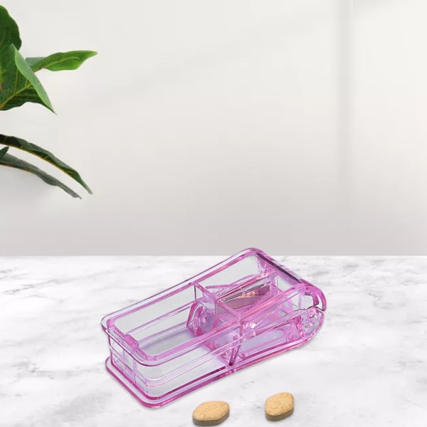 Bekväm förvaringslåda för pillerskärare för enkel medicinhantering Lätt att bära för researbete Bärbar pillerskärare Transparent color