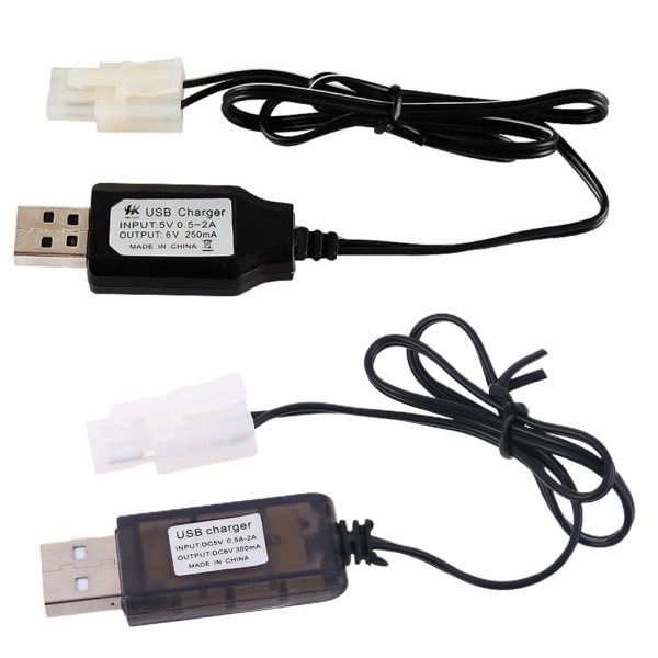 USB laddare för 6V Ni-Cd Ni-MH Batteriingång AC 110V-240V Utgång 6V 250mA Med Tamiya KET-2P-kontakt för RC-leksak