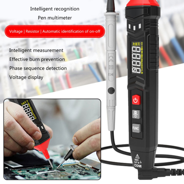 Multimeter Tester Pen Typ Spänningsdetektor Automatisk Tester Kapacitans Penna Elektrisk mätare Verktyg Digital Voltmeter Mätare