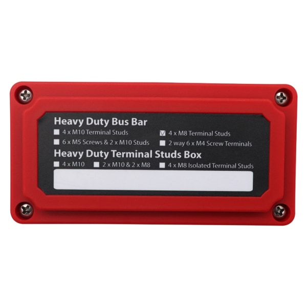 300A Bus Bar Box Kraftiga moduler Design Bus Bar Box med 4xM8 terminalbultar Tomt skrivutrymme för enkel märkning Black
