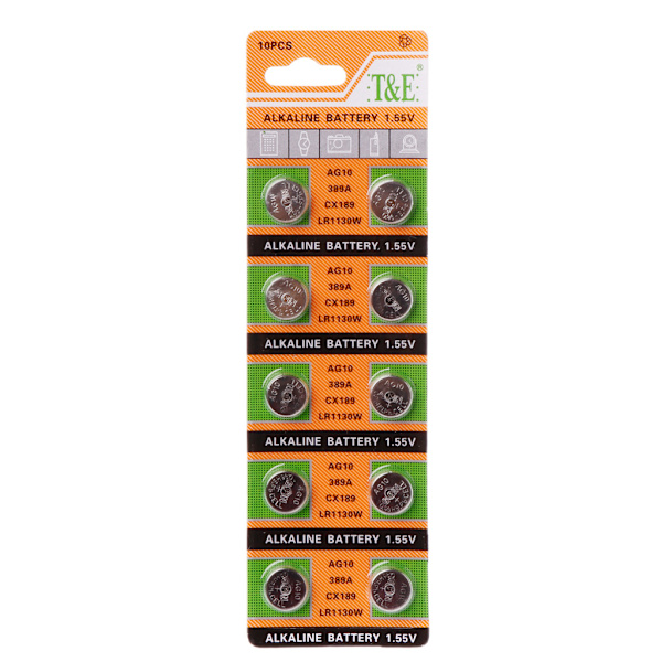 10 stk. Knapcellebatteri AG10 1,5V Ur Batterier SR54 389 189 LR1130 SR1130 Legetøj Kontrol Fjernbetjening Legetøj Tilbehør
