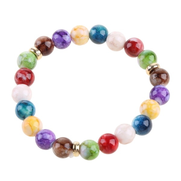 Färgglada pärlor Armband Rainbow Healing Kristallarmband Chakra Yoga Hologram Armband Smycken Berlocker för flickor Kvinnor