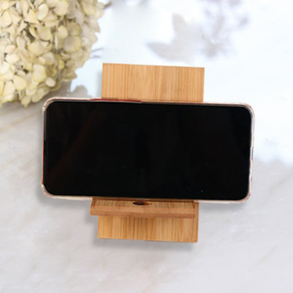 Bambu Universal Mobile Phone Stand Mount Stand Desktop Tablet Stand Smartphone för alla mobiltelefoner med laddningshål
