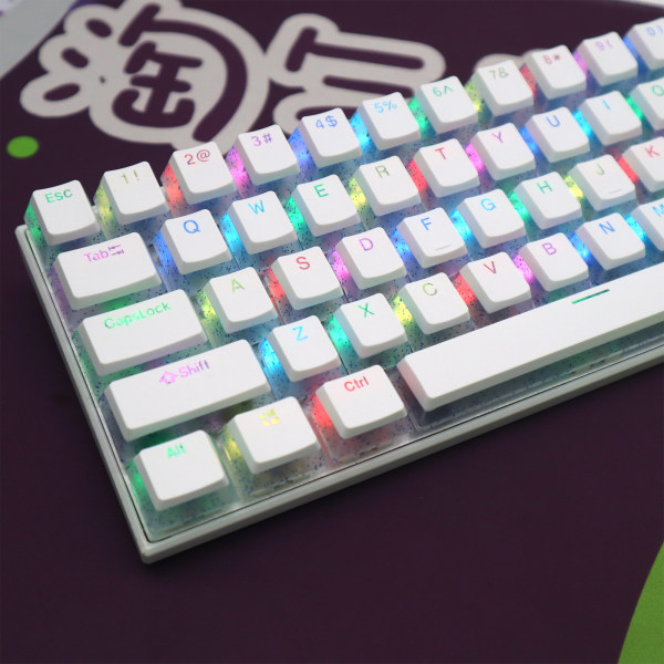 104 nycklar Pudding Keycaps OEM Profil Double Shot ABS/PBT Bakgrundsbelysta Keycaps för mekaniskt speltangentbord Cherry Mx Switch Crystal White ABS