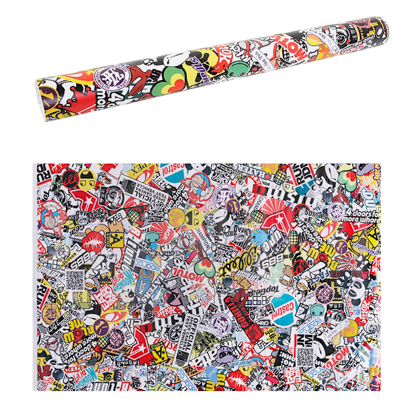 Rock Panda Tegneserie Graffiti Bil Klistremerke Bomb Wrap Ark Dekal Klistremerke 20\" x 30\"