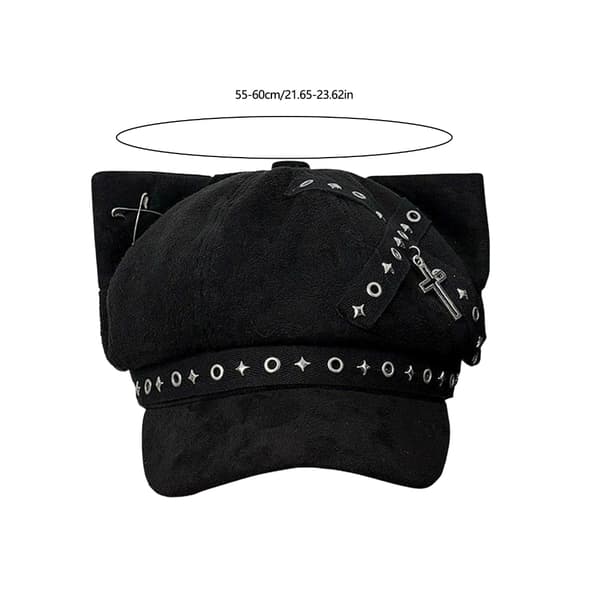 Basker Eyelet Painter Hat Cabbie Hat Kitten Ear Subkulturell Hodeplagg