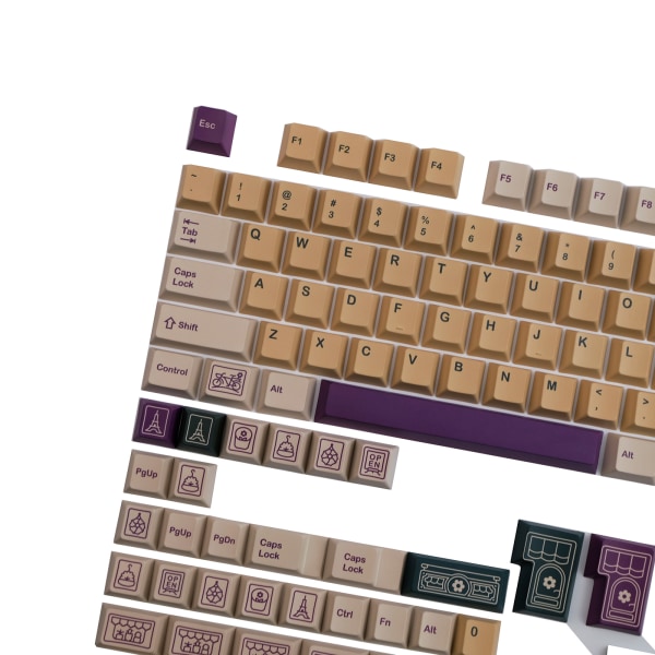 Tjock PBT Keycap Florist Keycaps Cherry Profile 143 Keys DYE Sublimation För MX Switch Standard Mekaniskt Tangentbord