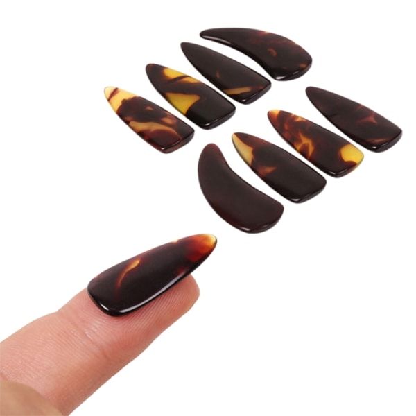 8 st/pack Guzheng Picks Guzheng Finger Cover Gitarr Thumb Picks Guzheng Finger Nail Protectors Guzheng Nail Covers Picks Broken jade