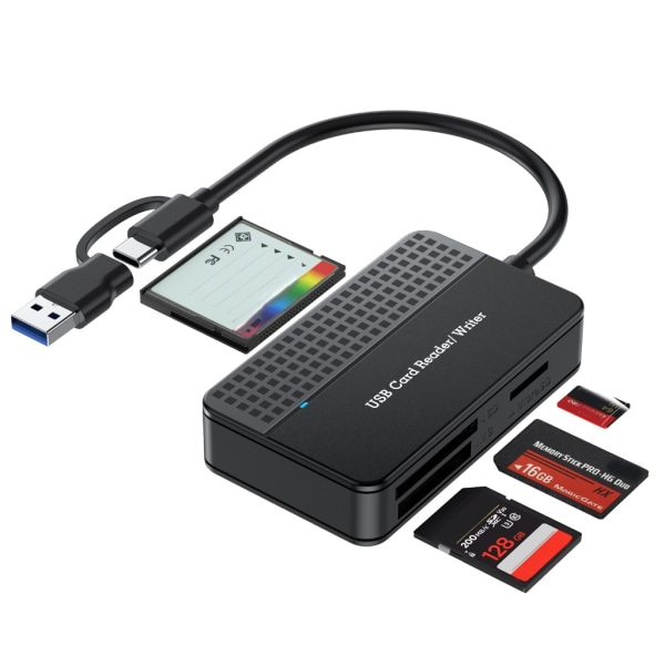 Höghastighetskortläsare 4-i-1 USB3.0/USB-C SDTF CFMS Compact Flash-kortadapter för bärbar dator Multi Type C
