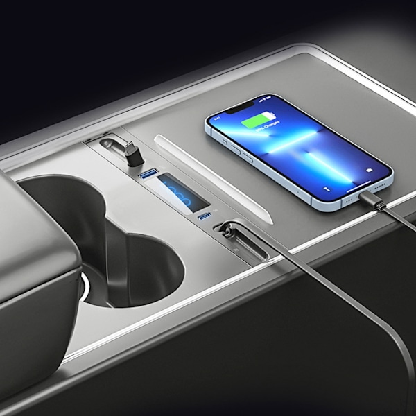 Uttrekkbar USB Hub Lader Dataoverføringsadapter Dokkingstasjon for