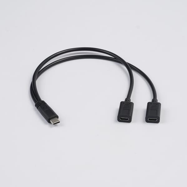 Ladekabel USB C Hann til Dobbel USB C Hunn Ladeadapterkabel