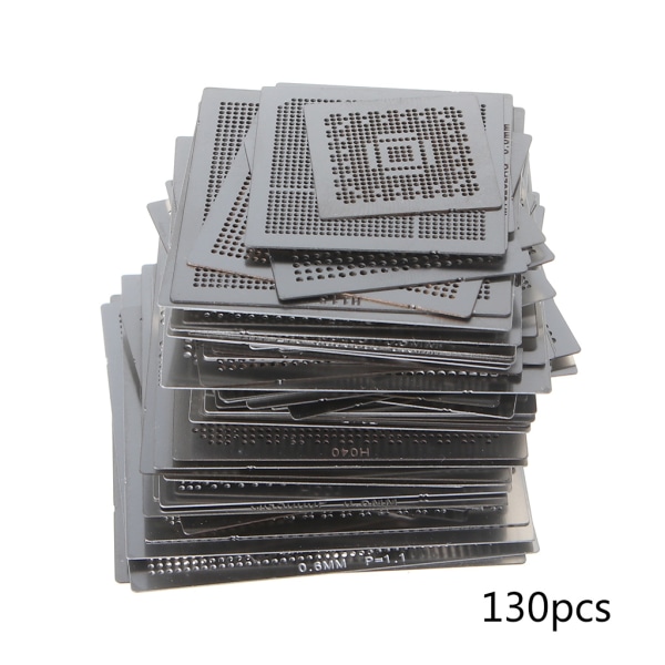 130 stk. Universelle sjablonger Reballing Reball Rework Net Oppvarmet Malsett
