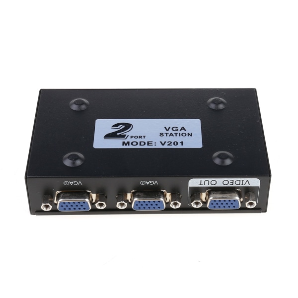 2 Ports Switcher Splitter 2 Ways VGA Video Switch Adapter Converter Box för PC Monitor Dator för HD-spelare Tillbehör