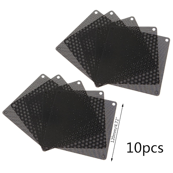 10-delat dammskydd PVC-fläkt Cover filter 120 mm för chassifläktramsfilter
