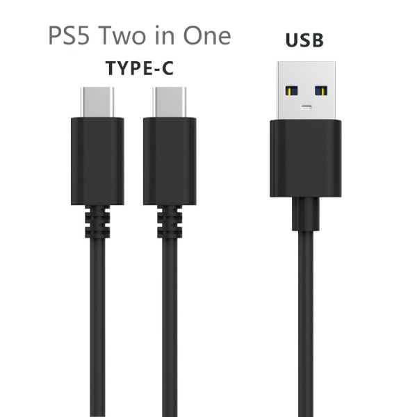 för 3m 2 i 1 Type-C USB snabbladdningskabelsladd för Controller Switch-telefon