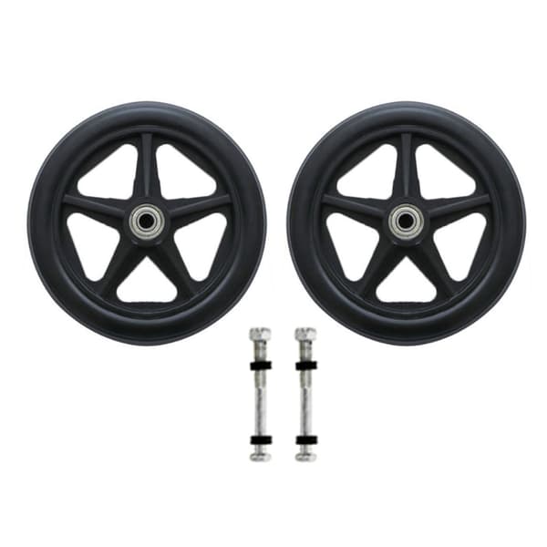 2st 6/7/8in Rullstolshjul Universal Framhjulsbyte Solid Tire Rullstolar Tillbehör Slitstarkt Black 6 inches