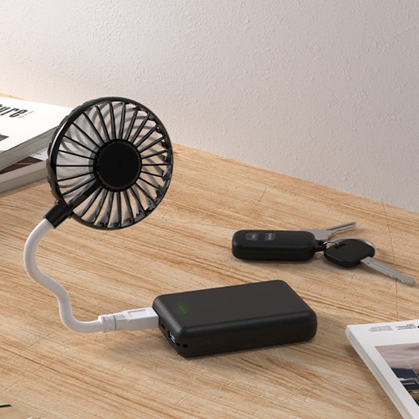 Liten USB -fläkt USB In-line Tyst kontorsbord Kylfläktar USB fläkt Justerbar skrivbordsfläkt Sommar Bärbar fläkt 5V 5W Black L