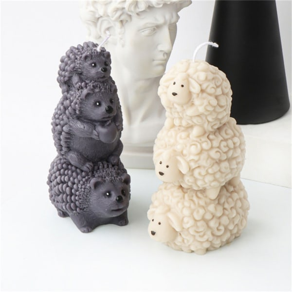 Söt Djurljus Form 3D Golden Retriever Elefant Kattunge DIY Resin Craft Lovely Animal Cake Mould 6