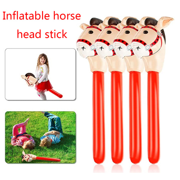 Uppblåsbara hästhuvuden Cowgirl Stick PVC-ballong utomhus pedagogiska leksaker presenter