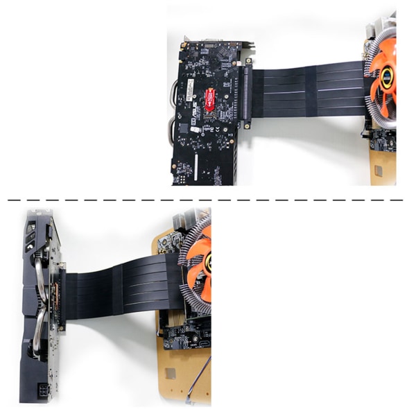 Gen3.0 PCI-E 16x till 16x Riser Extender PCIe Mining-kabel för ENTHOO Evolv Shift PH-ES217E/XE PK-217E/XE ITX-moderkort 180 degrees 40CM