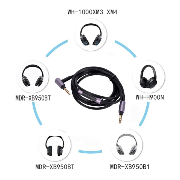 Ersättningskabelförlängningssladd för 1000XM5/1000XM4 hörlurar Bättre ljudomfång Hörlurstråd Stereosladd 150 cm