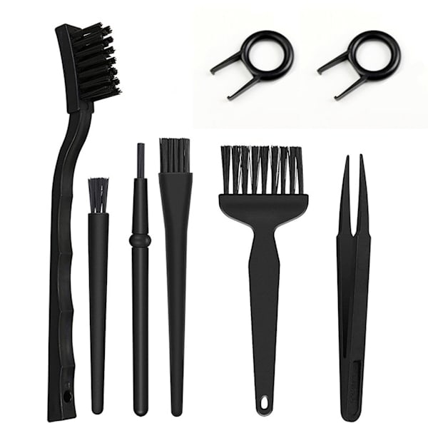 6/8 st Professionellt rengöringssats för laptoptangentbord Liten bärbar antistatisk datortelefon dammborstarrenare 6 pcs