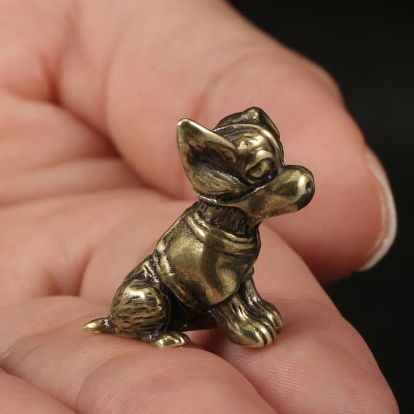 Premium Messing Hundefigur Flott For Dekorativ Og Samlerbruk