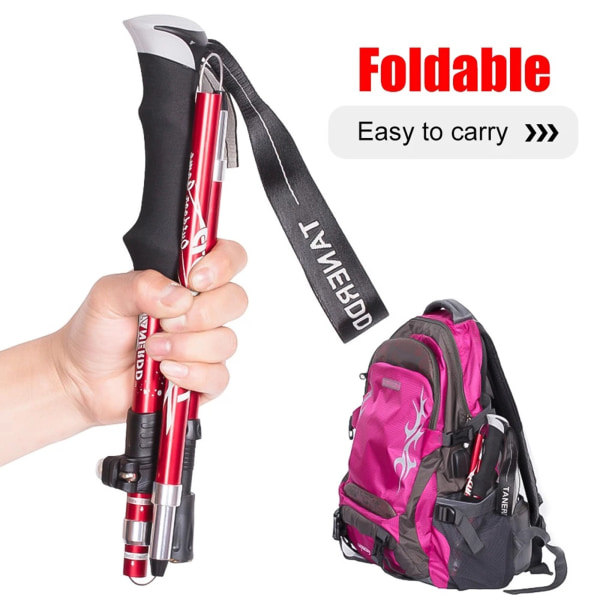 Walking Stick, justerbar hopfällbar utdragbar käpp, lätt flexibel gånghjälp hopfällbar käpp Blue