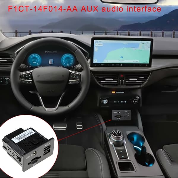 Spiller USB-kontakt Auto Interface AUX USB-port med kortleser