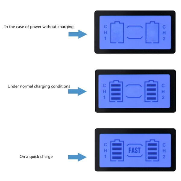 Snabbladdningskamera USB -batteri Snabbladdare för Arlo Pro/Pro2 Batteri 2-plats Laddning LCD-skärm Basladdare White