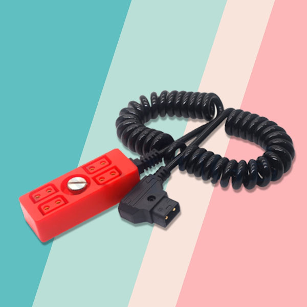 D-tap till 4-portars D-tap lindad kamera Power D-TAP fördelarsladd Dtap splitteradapterkabel med 1/4 skruv Red