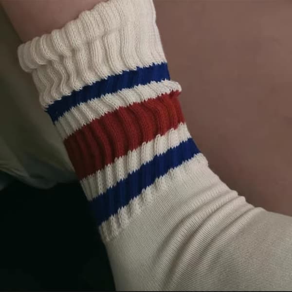 5 par stribede bomuldsstrømper Retro Fashion Design Multi Color Selection