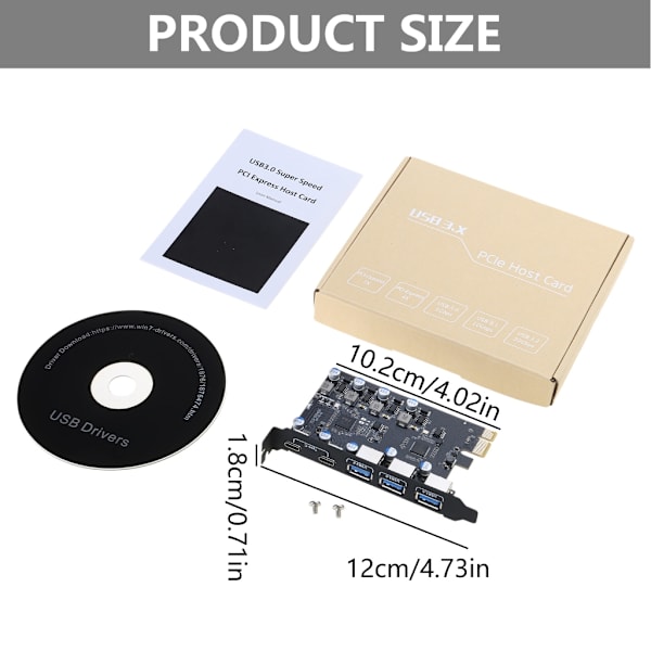 USB 3.0 PCIE 4.0 x16 Kort PCIE USB3.0 Adapter USB Controller Kort til PC