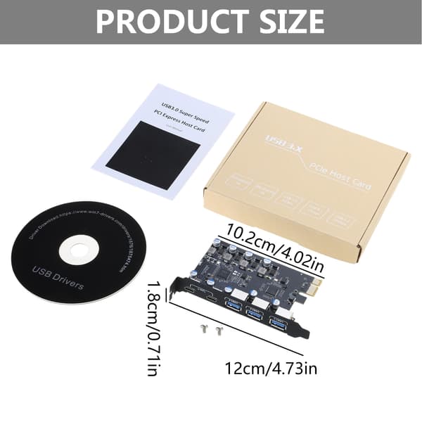 USB 3.0 PCIE 4.0 x16 Kort PCIE USB3.0 Adapter USB Kontrollerkort for PC