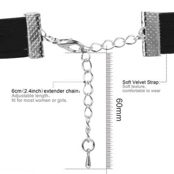Elegant sort chokerhalskæde-sortiment, karakteristisk kravebenskæde-tilbehør