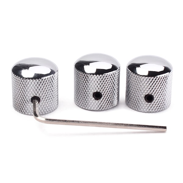 3 stk. Elektrisk Gitar Bass Effekt Knotter Volum Tone Kontroll Knotter Potensiometerhette Metall Dome Knotter Reservedeler