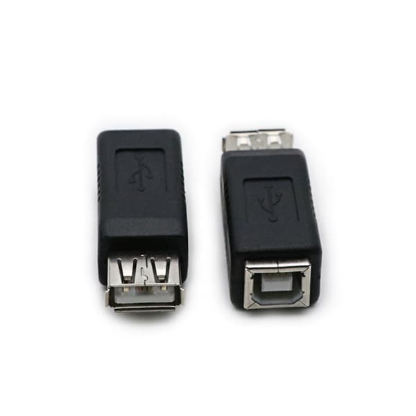 2 stk. USB2.0 hunn til Type B hunn adapter for enkel plug and play-bruk