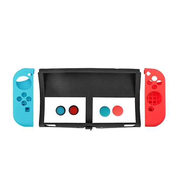 7 i 1 Skyddande Silikonskal för Switch OLED, Hårt Skal, Konsol Vänster & Höger Handtag Hårt Skal