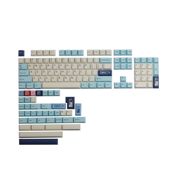 Tykk PBT Keycap Fruity Milk Keycaps Cherry Profil 143 Taster DYE Sublimering For MX Bryter Standard Mekanisk Tastatur
