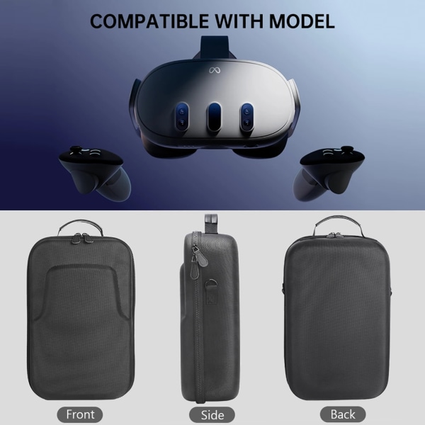 Case förvaringsväska för Quest3 VR-tillbehör Glasögonhandtag och laddarväska Väskaskydd Grey