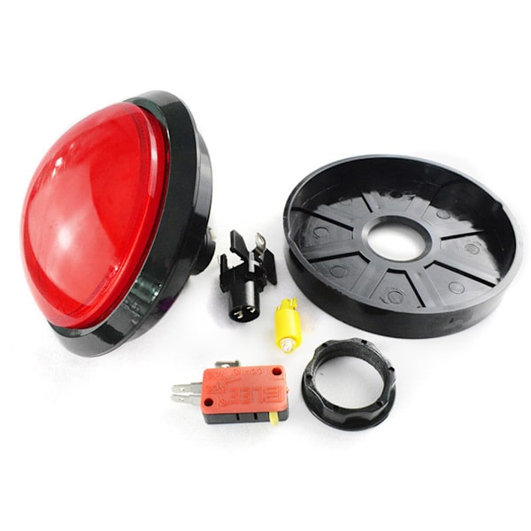 100 mm stor rund tryckknapp LED upplyst med mikrobrytare för DIY Arcade 12V stor kupolljusbrytare White