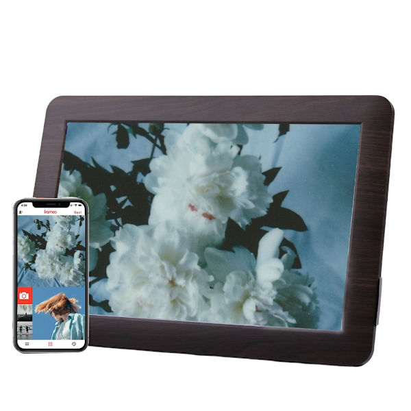 10,1 tums WiFi digital fotoram 1280x800 IPS LCD-pekskärm Autorotera landskap Inbyggt 16GB minneslagring Brown EU