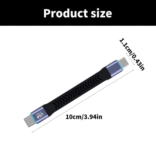 USB4.0 Kort Kabel USB C til USB C Forbindelse 100W Opladning, 40Gbps Overførsel