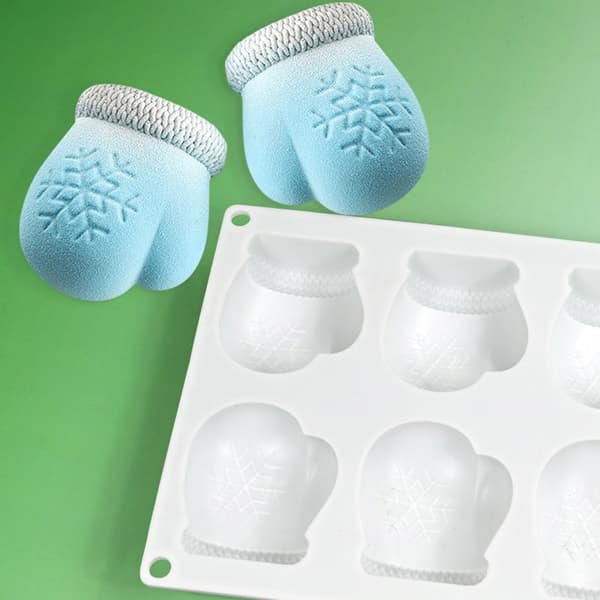 Silikon Snøfnugg Hanskeformer for Julekakefondant og Såpelaging