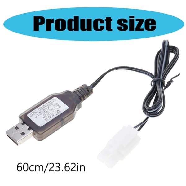 Holdbarhed L6.2-2P USB-ladekabel til 7.2V RCVehicles DC5V2A1A Input