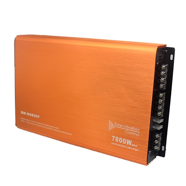 Firekanals bilstereo-forsterker med effektutgang for lydentusiaster